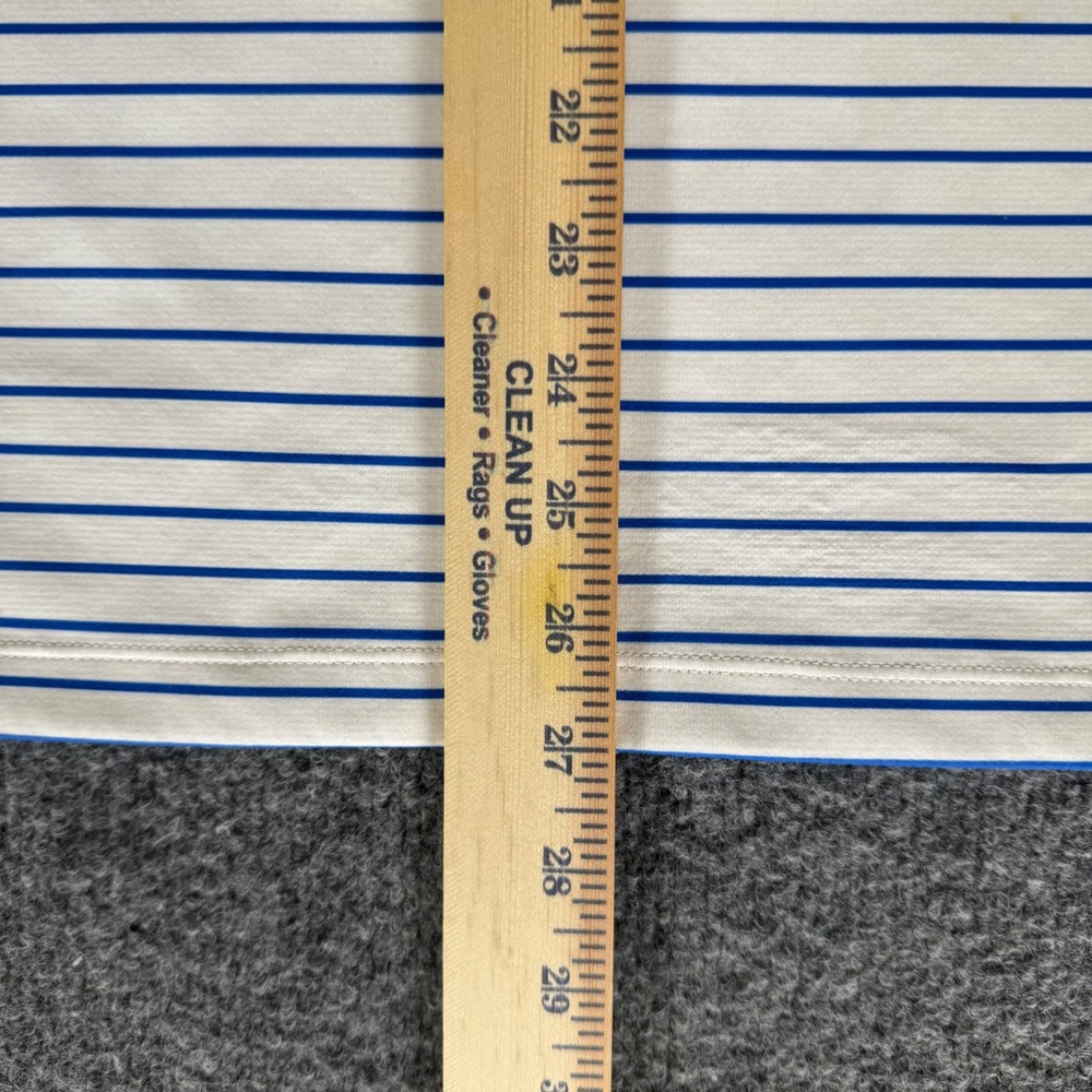 Twillory Athletic Athleisure Men Large Polo Shirt Blue White Striped Performance - Picture 6 of 7